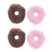 4PCS Pet Plush Toy Cartoon Donut Shaped Pet Toy Lovely Donut Pet Chew Toy Elastic Donut Shaped Pet Toy Funny Pet Squeaky Sound Toy Creative Pets Bite Chewing Toy for Dog Playing (Random Color)