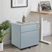 HONSIT 2-Drawer Mobile Filing Cabinet with Lock and Casters Fully Assembled Except Casters Vertical File Metal Cabinet for Home Office Medium Filing Cabinet Under Desk Gray