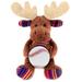 DolliBu Sitting Brown Moose Stuffed Animal with Baseball Plush â€“ Soft Moose Adorable Playtime Moose Plush Toy Cute Wildlife Gift Baseball Plush Doll Animal Toy for Kids and Adults â€“ 11 Inches