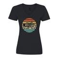 Inktastic Cycling Vintage Bicycle for Cyclist Women s V-Neck T-Shirt
