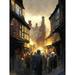 The Shambles York Medieval City Street Oil Painting Unframed Wall Art Print Poster Home Decor