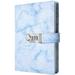 A5 Creative Password Lock Journal PU Leather Combination Lock Diary Digital Password Notebook Locking Journal Diary (Blue)