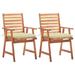 Aibecy Patio Dining Chairs 2 pcs with Cushions Solid Acacia Wood