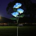 Ktcina Solar Hydrangea Stake Light Waterproof Solar Stake Lights 600mAh LED Solar Powered Flower In-Ground Light with 3 Heads Landscape Decorative Light Realistic Outdoor Light for Patio