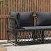 Aibecy Patio Corner Sofa with Cushions Anthracite Woven Fabric