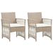 vidaXL Armchairs 2 Pcs Outdoor Wicker Lounge Chair with Cushions Poly Rattan