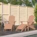 Aibecy Patio Adirondack Chairs 2 pcs with Footstools HDPE Brown