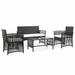 Aibecy 4 Piece Patio Set with Cushion Poly Rattan Black