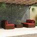 Aibecy 5 Piece Patio Set with Cushions Poly Rattan Brown