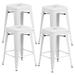 Brage Living Direct 24 Inch Metal Bar Stools Counter Height Barstools Modern Backless Stackable Metal Indoor/Outdoor Bar Stools Kitchen Counter Stools Chairs Set of 4