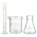 3pcs Glass Graduated Cylinders Beakers Conical Flask Scientific Laboratory Tool