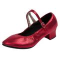Sehao Modern Dance Shoes Women Dancing Shoes Ballroom Latin Dance Shoes for Women Microfiber Leather Red 8.5 US (Wide Widths Available)