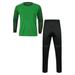 YiZYiF Boys Long Sleeves Padded Goalie Shirt Football Goalkeeper Jersey with Pants Set Soccer Uniform Green 9-10