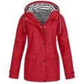 WNG Women Waterproof Rain Raincoat Solid Hooded Jacket Windproof Outdoor Coat Plus Women s Coat