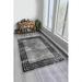 LaModaHome Area Rug Non-Slip - Anthracite Anthracit border Soft Machine Washable Bedroom Rugs Indoor Outdoor Bathroom Mat Kids Child Stain Resistant Living Room Kitchen Carpet 2 x 3.3 ft