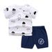 Efsteb Toddler Boy Clothes Sets Kids Toddler Infant Baby Boys Outfits Sets Round Neck Casual Short Sleeve T-shirt and Shorts Clothes Set White 4-5 Years