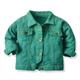 Godderr Girls Boys Denim Jacket for Kids Toddler Button Solid Color Lapel Jeans Jacket Top for 3M-6Y Outerwear Jackets