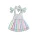 Youweixiong Toddler Baby Girls Summer Dress Casual Sleeveless Kids Casual Princess Mesh Dresses