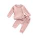 Nituyy Toddler Baby Boy Girl Warm Clothes Long Sleeve Sweatshirt Pullover Pants Tracksuit Outfits Sets