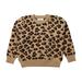 Nituyy Kids Baby Girl Boy Leopard Knit Sweater Long Sleeve Crewneck Pullover Tops Cheetah Sweatshirt Fall Winter Warm Clothes