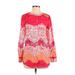 Lands' End Long Sleeve Blouse: Pink Batik Tops - Women's Size 4