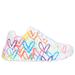 Skechers Girl's JGoldcrown: Uno Lite - Spread the Love Sneaker | Size 2.0 | White | Synthetic | Machine Washable
