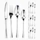 16 Pieces Refined Handle Kitchen Stainless Steel Silverware Tableware Flatware Cutlery Knives Forks Spoons Set for 4 People,Hotel Home Steak Knife Dessert Spoon (Silver)