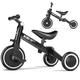 XJD 3 in 1 Toddler Balance Bike Trike for 1 2 Year Old 3 Wheel Kids Trike Tricycles Boys Girls (5 IN 1, Black)