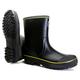 Foinledr Men's Wellington Boots, Half Height Rain Boots, Lined Rubber Boots, Men's Waterproof Rain Boots, Garden Boots, Breathable Wellington Boots, Black Yellow No Drawstrings, 11 UK