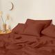 Kotton Culture Cotton Bedding Double Bed Set 100% Egyptian Cotton 4 Piece Sheet Set 600TC Soft Bedding Hotel Sheets with Deep Pocket Fitted Sheet, Flat Sheet & 2 Pillowcases Sateen Weave, Burnt Orange