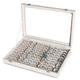 Frebeauty Ring Organizer Tray 100 Slots Ring Holder with Clear Lid Velvet Ring Storage Box Ring Tray for Jewelry Store Ring Display Case for Jewelry Show Ring Box for Women Girls(Grey)