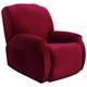 Topchances Recliner Chair Cover 1 Seater - Super Soft Velvet Stretch Recliner Chair Covers Sofa Chair Slipcover with Side Pocket for Single Seat Recliner Chair for Furniture Protector (Wine Red)
