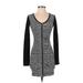 RACHEL Rachel Roy Casual Dress - Sweater Dress: Black Marled Dresses - Women's Size X-Small