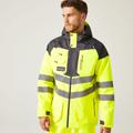 Regatta Professional Men's Hi-Vis Waterproof Reflective Parka Jacket Yellow Grey, Size: Xxxl