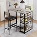 17 Stories Bryson 2 - Person Counter Height Dining Set Wood/Upholstered/Metal in Gray | 36 H x 36 W x 19.6 D in | Wayfair