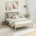 Hokku Designs Farryl Platform Bed Wood in White | 45 H x 63 W x 87.8 D in | Wayfair 3CDFFA0B97F64D82A4D2AE03FC224CE6