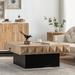 Loon Peak® Strasburg Pedestal Coffee Table w/ Storage Wood in Black/Brown | 18.3 H x 41.33 W x 41.33 D in | Wayfair