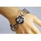 By Hugo Steel Tone With Silver Dial & Crystals Womens Fashion Wrist Watch