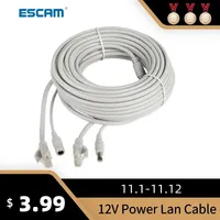 ESCAM 30m/20m/15m/10m/5m RJ45 + DC 12V power Lan Kabel Netzwerk Kabel für CCTV netzwerk IP Kamera