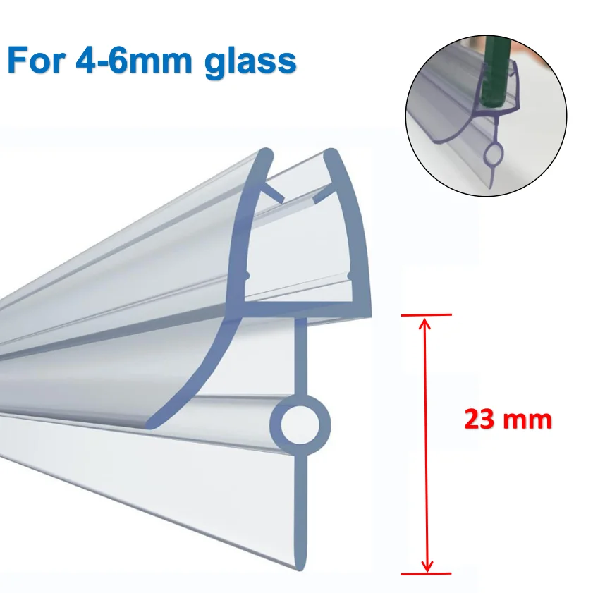 Duschwand-Dichtungsstreifen, PVC-Tür, Bad, Dusche, Dichtungsstreifen für 4–6 mm Glas, 23 mm Lücke, kleberfreier, wasserdichter Dichtungsstreifen # 40 # 50