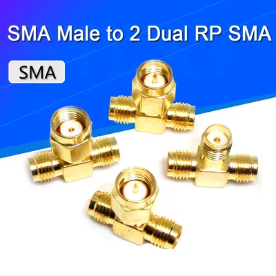 T Typ SMA Stecker zu 2 Dual (Zwei) sma-buchse RF Koaxial Stecker 3 Weg Splitter Antenne Converter