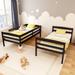 Bunk Bed Twin Over Twin, Solid Wood Detachable Bed Frame with High Guardrails & Integrated Ladder, Wooden Slatted Bunk Bed