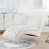 Leisure Lounge Chairs Armless Curved Edges Sofa Chaise with Button Tufting for Livingroom