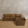 Salem Leather Sectional - 4-Pc Sectional, Pecan Leather - Grandin Road