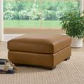 Salem Leather Sectional Ottoman - Pecan Leather - Grandin Road