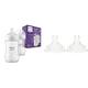 Philips Avent Babyflaschen Natural Response – 2x Babyflaschen, 260 ml, für Neugeborene ab 1 Monat, BPA-frei (Modell SCY903/02) & Avent Natural-Sauger (Modell SCF044/27)