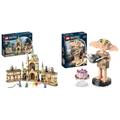 LEGO 76415 Harry Potter Der Kampf um Hogwarts & 76421 Harry Potter Dobby der Hauself Set, bewegliche ikonische Figur