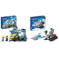 LEGO 60362 City Autowaschanlage, Set mit Spielzeugauto & 60376 City Arktis-Schneemobil, Konstruktionsspielzeug-Set mit 3 Tier-Figuren und Einer Explorer-Minifigur, Spielzeug für Kinder ab 5 Jahren