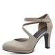 MARCO TOZZI Damen Pumps mit Riemen Elegant Rund, Grau (Taupe), 38