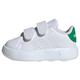 adidas Unisex Baby Advantage Shoes Kids Sneaker, Cloud White/Cloud White/Green, 26 EU